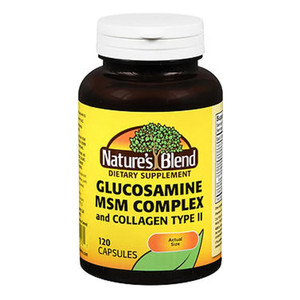 Natures Blend Glucosamine and MSM Complex and Collagen Type II Capsules Support Joint Health 120Ea
