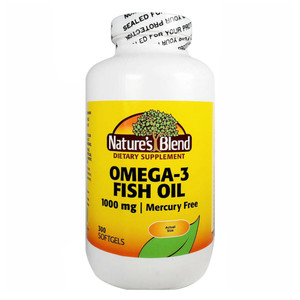 Natures Blend Omega 3 Fish Oil 1000mg Dietary Supplement Softgels Support Healthy Heart 300Ea