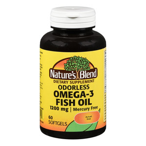 Natures Blend Omega 3 Fish Oil 1200mg Dietary Supplement Softgels Support Heart Healthy 60Ea
