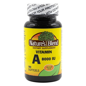 Natures Blend Vitamin A 8000IU Dietary Supplement Softgels Support Immune Health 100Ea