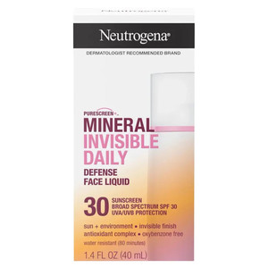 Neutrogena Purescreen Mineral Invisible Daily SPF 30 Sunscreen Broad Spectrum Defense Face Liquid 1.4Oz (40ml)