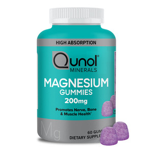 Qunol Mineral Magnesium 200 Mg Gummies Promotes Nerve, Bone, Muscle Supplement, 60 Ea