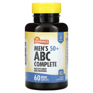 Sundance Vitamins Mens 50+ ABC Complete Multivitamin Multimineral Coated Caplets, 60 Ea