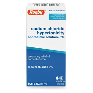 Rugby Sodium Chloride Hypertonicity Ophthalmic Solution 5 Percent Eye Drops 0.5Oz (15ml)
