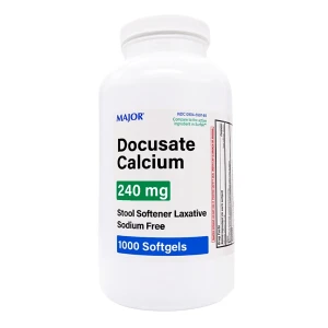 Major Docusate Calcium Stool Softener Laxative Sodium Free 240mg Softgels 1000Ea