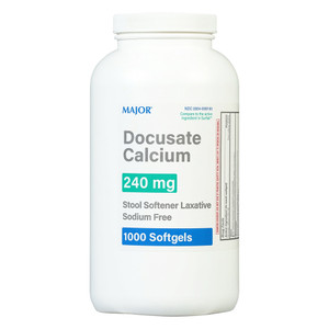 Major Docusate Calcium Stool Softener Laxative Sodium Free 240 Mg Softgels, 1000 Ea