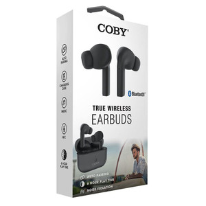 Coby True Wireless Earpods with Charging Case Black Portable Audio Device 1Ea