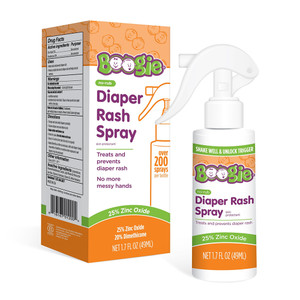 Boogie No Rub Diaper Rash Spray 25 Percent Zinc Oxide Prevent Diaper Rash 1.7Oz (49ml)