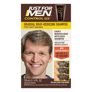 Just For Men Control GX Gradual Gray Reducing Shampoo for Light Shades 4Oz (118ml)