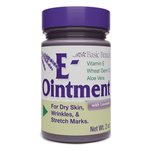 Basic Brands Vitamin E Ointment with Lavender for Dry Skin Wrinkles and Stretch Marks 2Oz