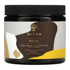 As I Am Pure Oils Extra Virgin Coconut Oil Moisturizes and Nourishes for Softer and Shinier Hair 15Oz (425g)