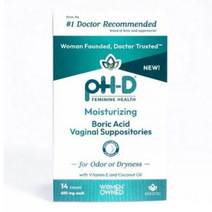 ph D Feminine Health Moisturizing Boric Acid Vaginal Suppository, 14 Ea