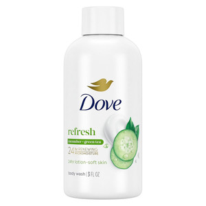 Dove Body Wash Refresh Cucumber and Green Tea Lotion Soft Cleanser Hydrates Dry Skin Renewed and Healthy Looking 3Oz