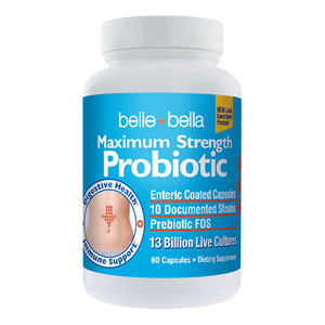 Belle+Bella Maximum Strength Probiotic Enteric Coated Capsules, 60 ea Belle+Bella Maximum Strength Probiotic Enteric Coated Capsules, 60 ea