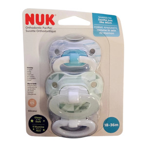 Nuk Classic Orthodontic Pacifiers for Above 18 Months 3Ea, Pack Of 2