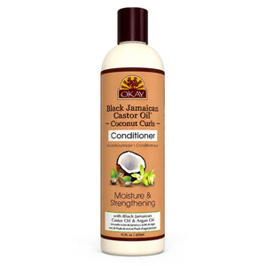 Okay Black Jamaican Castor Oil and Coconut Curls Conditioner for Moisturized Soft and Defined Curls 12Oz (355ml)