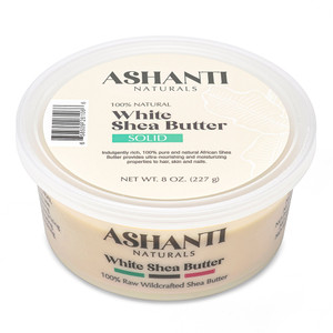 Ashanti Naturals White Shea Butter Solid Moisturizing Properties to Hair Skin and Nails 8Oz (227g)