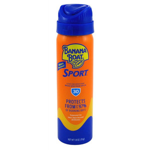 Banana Boat Sport SPF 30 Sunscreen Spray Protects from Burning Rays Absorbs Quickly and Non Greasy 1.8Oz (51g)
