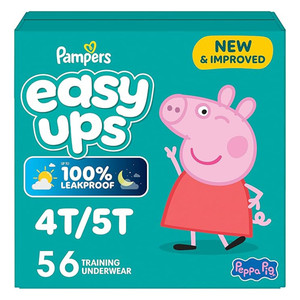 Pampers Easy Ups Disposable Training Diapers 4T to 5T Leakproof 56Ea