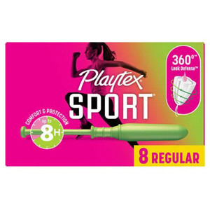 Playtex Sport Plastic Tampons Unscented Regular Absorbency 8Ea