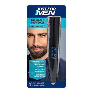 Just For Men 1 Day Beard and Brow Color Darkest Brown Instant Gray Coverage 0.3Oz (9ml)