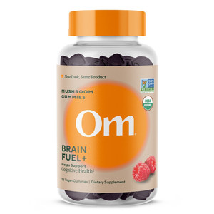 Om Brain Fuel Plus Mushrooms Gummies Raspberry Flavored Support Cognitive Health 56Ea