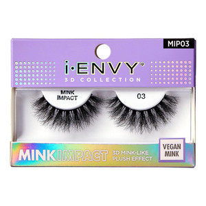 Kiss I Envy 3D Collection Mink Impact 03 False Eyelashes Enhances Eye Volume and Length 1Pair