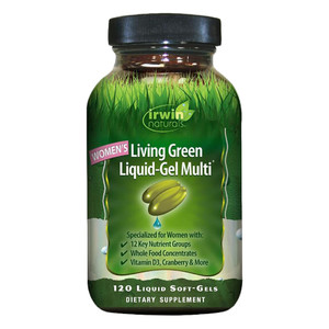 Irwin Naturals Living Green Liquid Gel Multi Vitamin softgels for Womens 120Ea