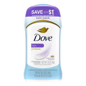 Dove Fresh Moisturizers Antiperspirant Deodorant Stick for Womens Twin Pack 3.2Oz (90g)