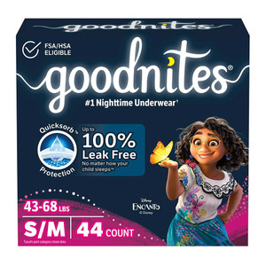 Goodnites Girls Bedtime Pants Size S/M for Comfortable Overnight Protection 44Ea