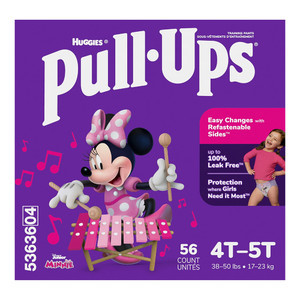 Huggies Pull Ups Girls Training Pants 4TA-5T for Potty Training and Leak Protection 56Ea
