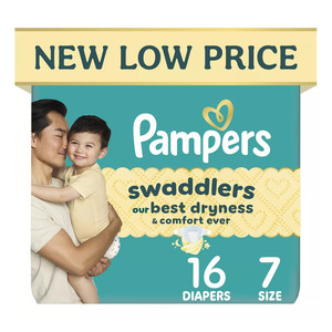 Pampers Swaddlers Active Baby Diapers Size 7 Leakproof Skin Protection 16Ea