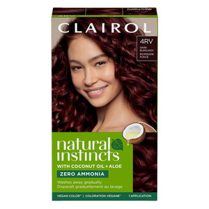 Clairol Natural Instincts Demi Permanent Hair Color 4RV Dark Burgundy Ammonia Free Kit 1Ea