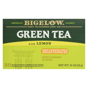 Bigelow Green Tea with Lemon Decaffeinated Healthy Antioxidants Tea Bags 0.91Oz (25g) 20Ea