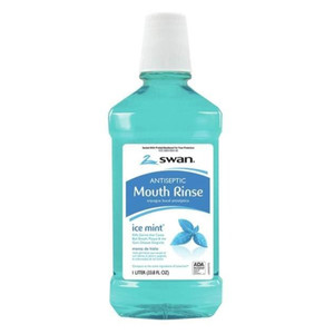Swan Antiseptic Rinse Mouthwash Blue Ice Mint 33.8Oz