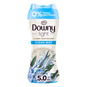 Downy Light Ocean Mist In Wash Scent Laundry Booster Beads Keeps All Day Downy Freshness 5Oz (141g)
