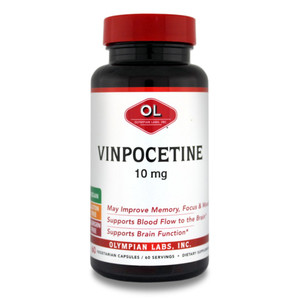 Olympian Labs Vinpocetine 10mg Vegetarian Capsules Supports Focus and Mood 60Ea