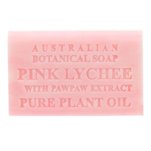 Australian Botanical Bar Soap Pink Lychee with Pawpaw Extract Pure Plant Oil for Refreshing the Skin 6.6Oz (187g)