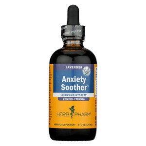 Herb Pharm Anxiety Soother Original Formula Nervous System Herbal Supplement Lavender 4Oz (120ml)