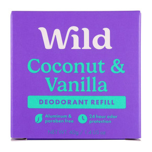 Wild Cosmetics Coconut and Vanilla Cream Deodorant Refill Long Lasting Protection Aluminum and Paraben Free 1.4Oz (40g)