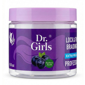 Dr Girls Lock and Twists Braiding Conditioning Gel Blueberry Scent Biotin and Castor Oil Repair and Restore Damaged Hair and Thinning Areas 9.8Oz