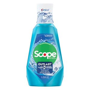 Crest Scope Outlast Cool Peppermint Mouthwash 33.8Oz (1l)