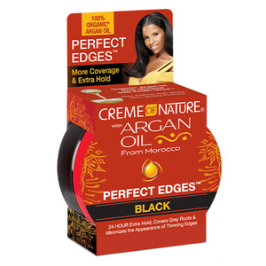 Creme of Nature with Argan Oil Perfect Edges Black Edge Control for Edge Smoothing and Hold 2.25Oz (63.7g)