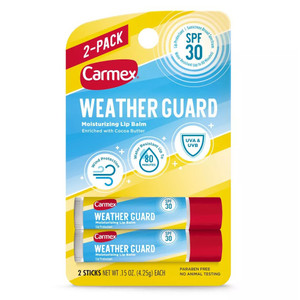 Carmex Weather Guard Stick SPF 30 Moisturizing Lip Protection Sunscreen Lip Balm 2Ea