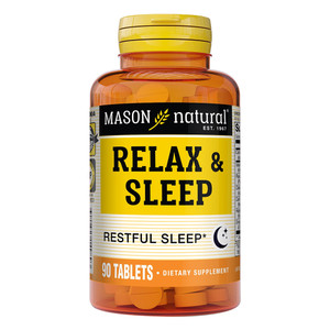 Mason Natural Relax and Sleep Muscle Relax Tablets Promotes Healthy and Restful Sleep 90Ea