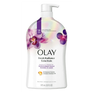Olay Fresh Radiance Orchid and Black Currant Body Wash with Vitamin B3 Complex for All Skin Types 33Oz (975ml)