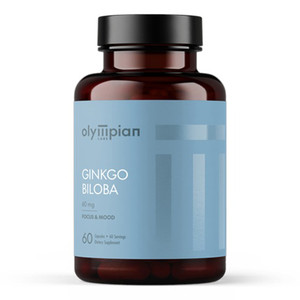 Olympian Labs Ginkgo Biloba Vegetarian Supplement Capsules 60mg Supports Focus and Mood 60Ea