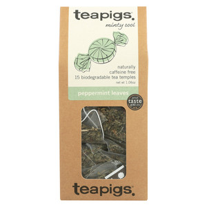 Teapigs Peppermint Leaves Tea Bags for Refreshing Caffeine Free Herbal Tea 1.06Oz (30g) 15Ea