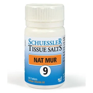 Schuessler Tissue Salts Nat Mur 6X Tablets for Fluid Balance and Mucous Support 125Ea