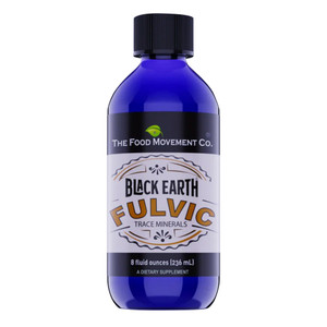 The Food Movement Co Black Earth Fulvic Trace Minerals Liquid Supplement for Electrolyte Balance 8Oz (236ml)